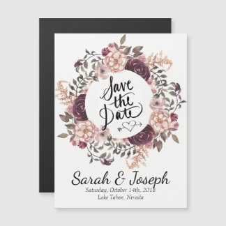 Boho Chic Wedding Bewaar de datummagneet Magnetische Uitnodiging
