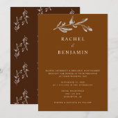 Boho Chic Wedding Elegant Terracotta Botanisch Kaart (Voorkant / Achterkant)