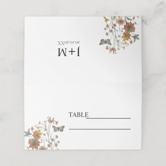 Boho Chic Wedding Place Card Plaatskaartje (Buitenkant ongevouwen)