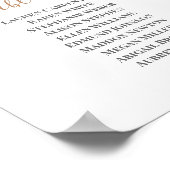 Boho chic Wedding Seating Chart Poster (Hoek)