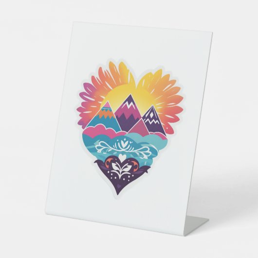 Boho Chic Wedding Uitnodiging Reclamebord Met Voetstuk (Voorkant)