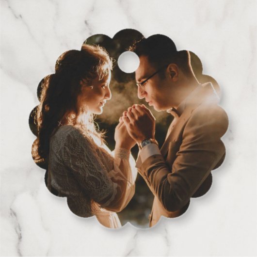 Boho Chic Wedding with Beige Flowers Bedankjes Labels (Achterkant)