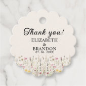 Boho Chic Wedding with Beige Flowers Bedankjes Labels (Voorkant)