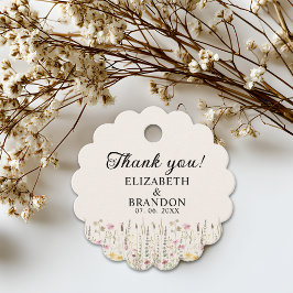 Boho Chic Wedding with Beige Flowers Bedankjes Labels