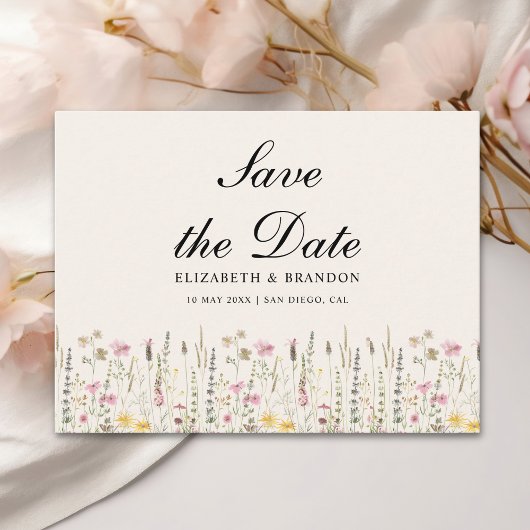 Boho Chic Wedding with Beige Flowers Briefkaart