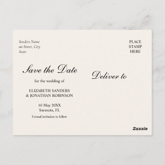 Boho Chic Wedding with Beige Flowers Briefkaart (Achterkant)