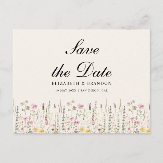 Boho Chic Wedding with Beige Flowers Briefkaart (Voorkant)