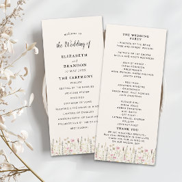 Boho Chic Wedding with Beige Flowers Programmakaart