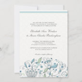BOHO Chic Whimsical Garden Wedding Blue Kaart (Voorkant)