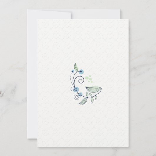 BOHO Chic Whimsical Garden Wedding Blue Kaart (Achterkant)