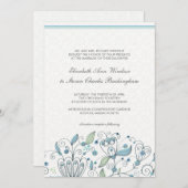 BOHO Chic Whimsical Garden Wedding Blue Kaart (Voorkant / Achterkant)