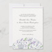 BOHO Chic Whimsical Garden Wedding Paars Kaart (Voorkant)