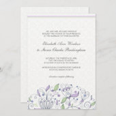 BOHO Chic Whimsical Garden Wedding Paars Kaart (Voorkant / Achterkant)