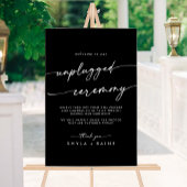 Boho Chic White Black Wedding Unplugged Ceremony Acryl Bord