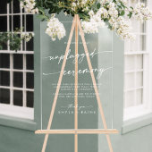 Boho Chic White Clear Wedding Unplugged Ceremony Acryl Bord