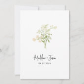 Boho Chic White Wild Flowers Wedding Kaart (Voorkant)