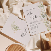 Boho Chic White Wild Flowers Wedding Kaart