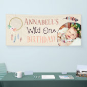 Boho Chic Wild ONE Meisjes Verjaardagsfeestje Spandoek (Beurs)