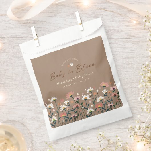 Boho Chic Wilde Bloem Baby in Bloom Feest Bedankzakje (Geknipt)