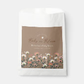 Boho Chic Wilde Bloem Baby in Bloom Feest Bedankzakje (Voorkant)