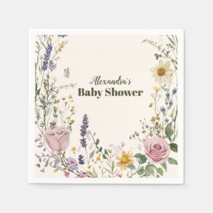 Boho Chic Wilde Bloem Baby Shower Servet