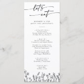 Boho Chic Wilde Bloem Bedankt en Trouwen Menu (Voorkant)