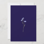 Boho Chic Wilde Bloem Bloemstuk Navy Blauwe Trouwd Save The Date (Achterkant)