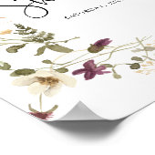 Boho Chic Wilde Bloem Bruidsbruiloft Welkom  Poster (Hoek)