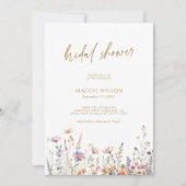 Boho Chic Wilde Bloem Bruidsdouche Kaart (Voorkant)