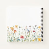 Boho Chic Wilde Bloem Bruiloft Gastboek Notitieboek (Achterkant)