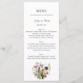 Boho Chic Wilde Bloem Eenvoudige Trouwdag Menu (Voorkant)