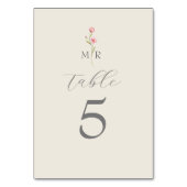 Boho Chic Wilde Bloem Huwelijk Tafelnummer (Achterkant)