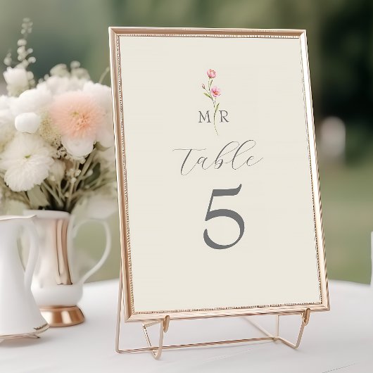 Boho Chic Wilde Bloem Huwelijk Tafelnummer