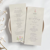Boho Chic Wilde Bloem Huwelijksprogramma Programmakaart