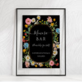 Boho Chic Wilde Bloem Krans Mimosa Bar Bericht Poster