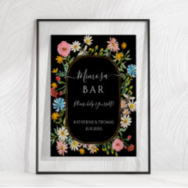 Boho Chic Wilde Bloem Krans Mimosa Bar Bericht Poster