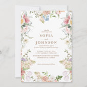 Boho Chic Wilde Bloem Lente Tuin Bruiloft Kaart (Voorkant)
