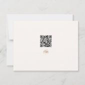 Boho Chic Wilde Bloem QR Code Trouwkaart RSVP Kaartje (Achterkant)