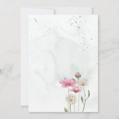 Boho Chic Wilde Bloem Waterverf Bruiloft Kaart (Achterkant)