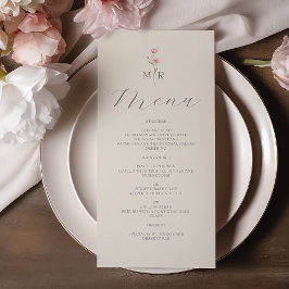 Boho Chic Wilde Bloemen Bruiloft Menu