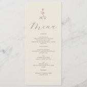 Boho Chic Wilde Bloemen Bruiloft Menu (Voorkant)