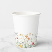Boho Chic Wilde Bloemen Bruiloft Papieren Bekers (Achterkant)