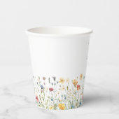 Boho Chic Wilde Bloemen Bruiloft Papieren Bekers (Voorkant)