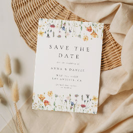 Boho Chic Wilde Bloemen Bruiloft Save The Date