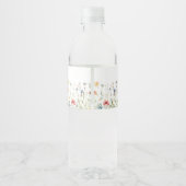 Boho Chic Wilde Bloemen Bruiloft Waterfles Etiket (Achterkant)