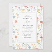Boho Chic Wilde Bloemen Moderne Bloem Bruiloft Kaart (Voorkant)