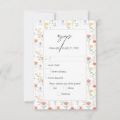Boho Chic Wilde Bloemen Moderne Bloem Bruiloft RSVP Kaartje (Voorkant)