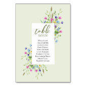 Boho chic Wilde Bloemen Script Trouw zitplaatsen Kaart (Voorkant)