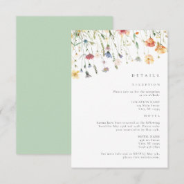 Boho Chic Wildebloem Bruiloft Details Informatiekaartje