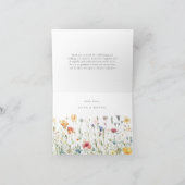 Boho Chic Wildebloem Huwelijk Bedankkaart (Binnen)